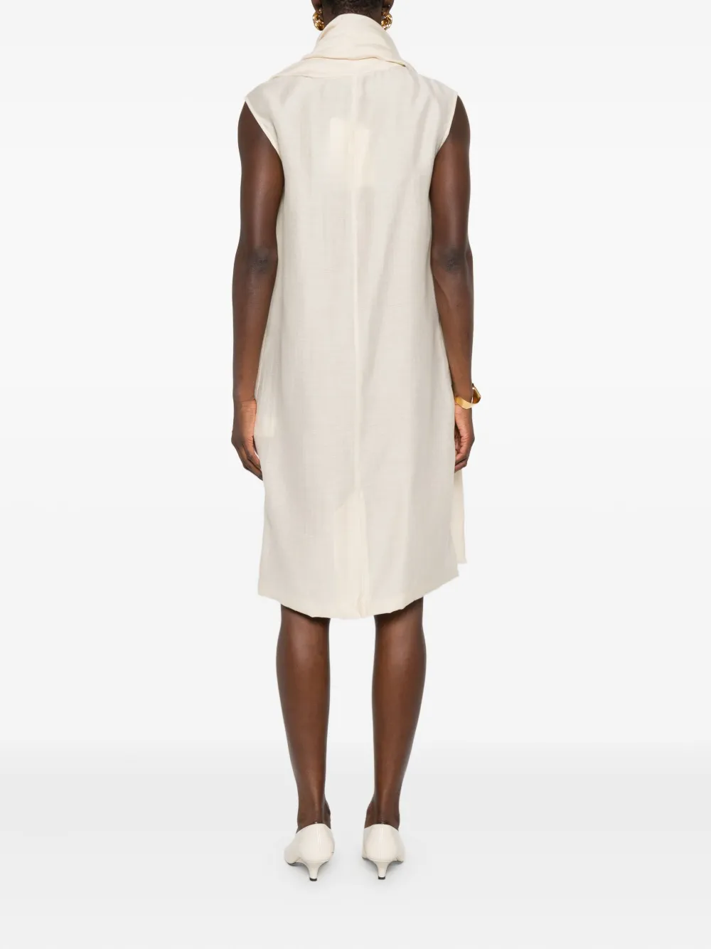 TOTEME Jurk met aangehechte sjaal Beige