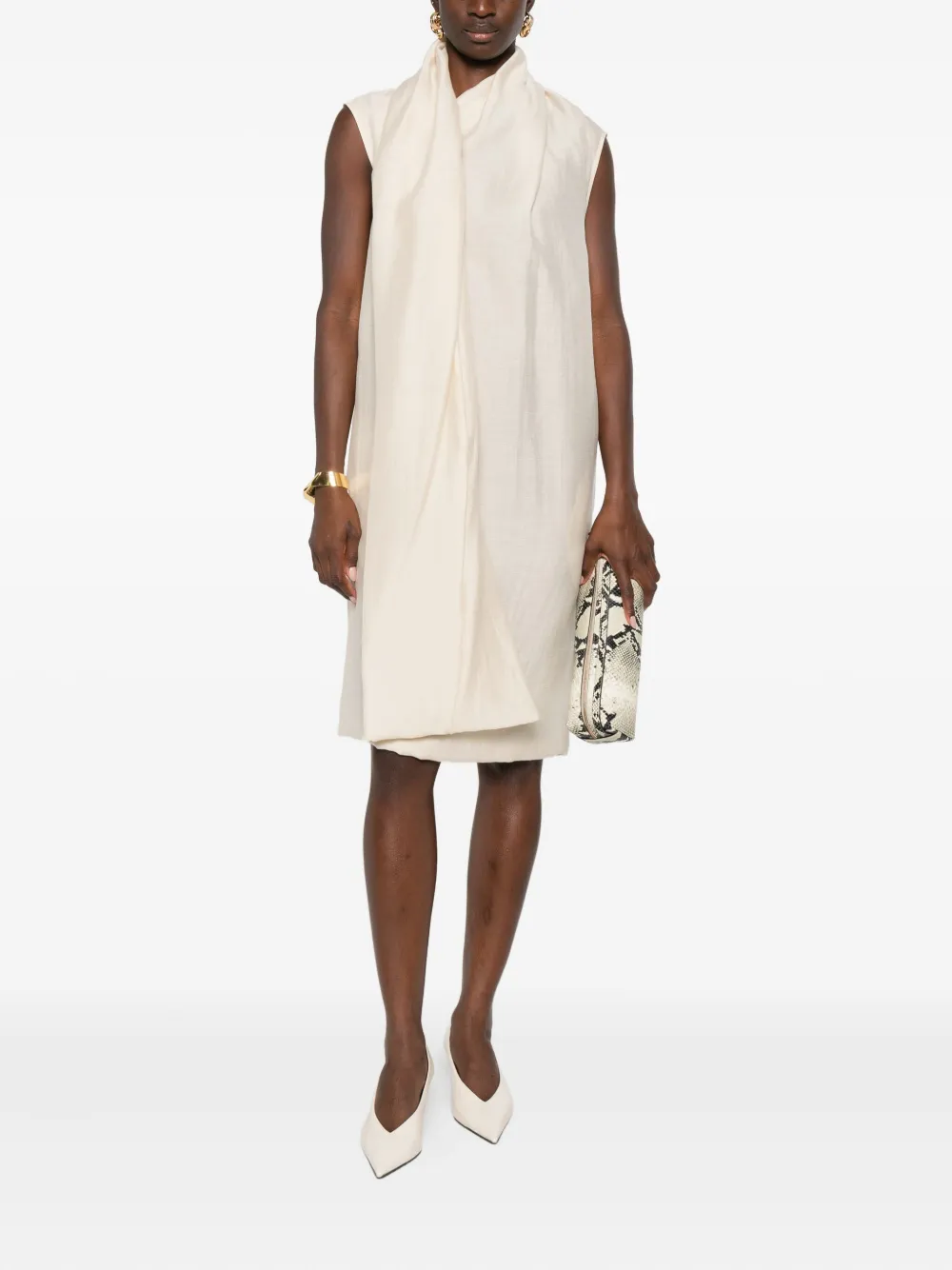 TOTEME attached-scarf dress - Beige