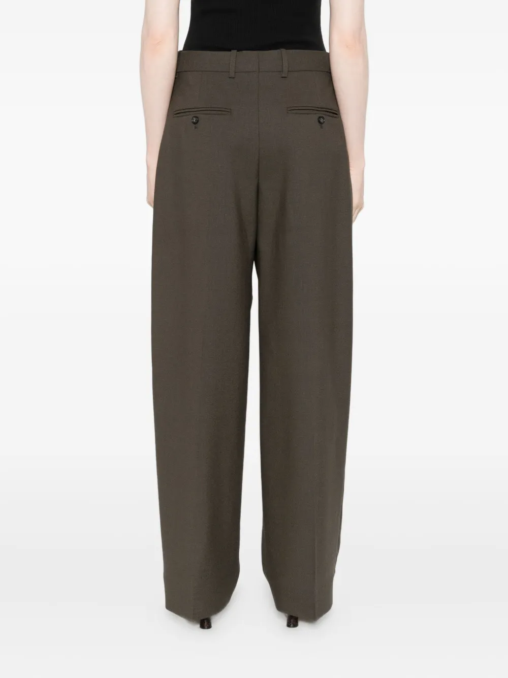 Totême Wide Tailored Trousers Forest In Green