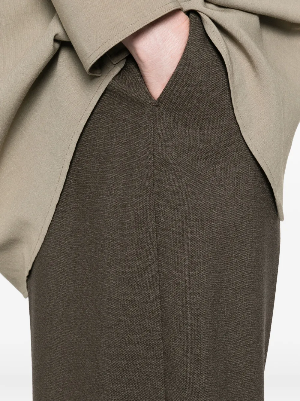 Totême Wide Tailored Trousers Forest In Green
