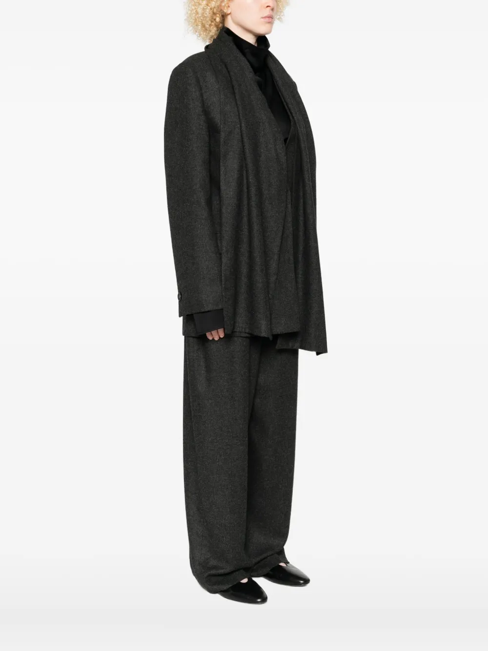 Totême Single-button Cape Blazer In Gray