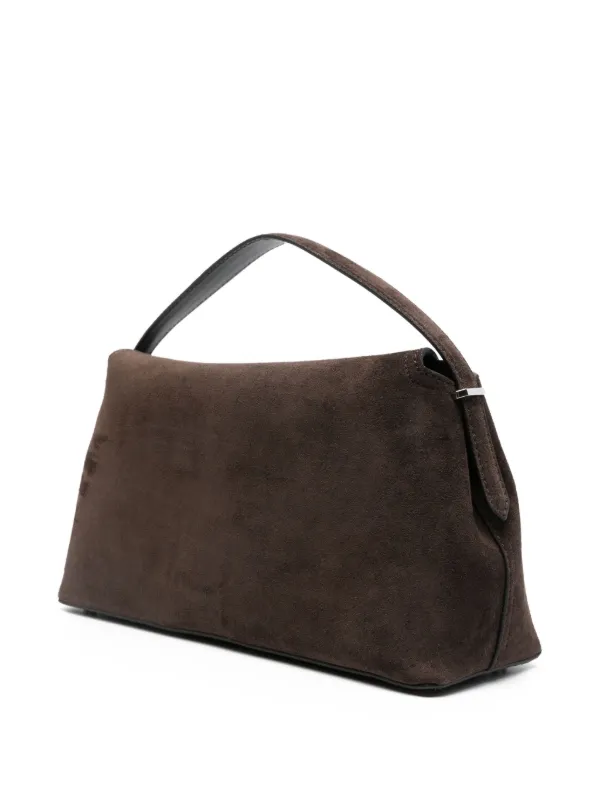TOTEME ショルダーバッグ ブラウン TOTEME T-lock Suede Top Handle | Brown | FARFETCH