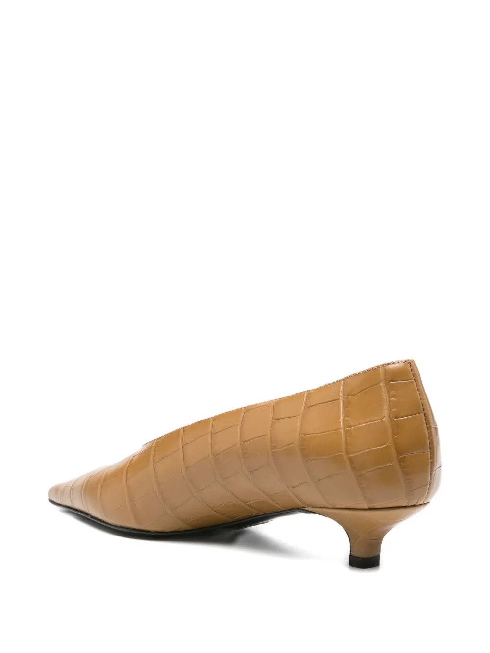 Totême Sharp Croco-embossed Kitten Pumps Biscuit In Multi