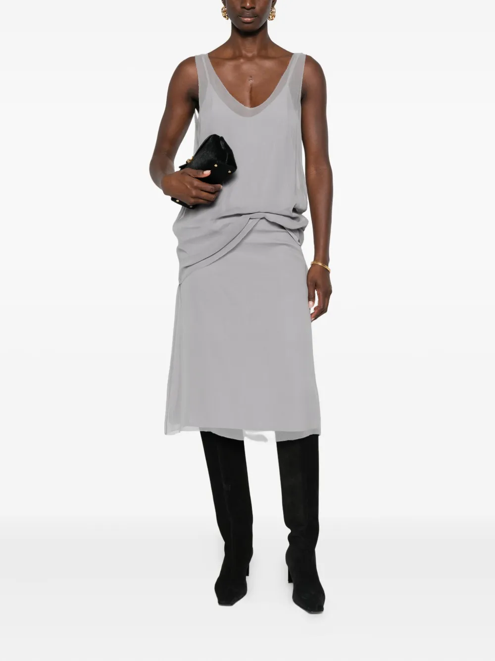 TOTEME slip mini skirt - Grijs