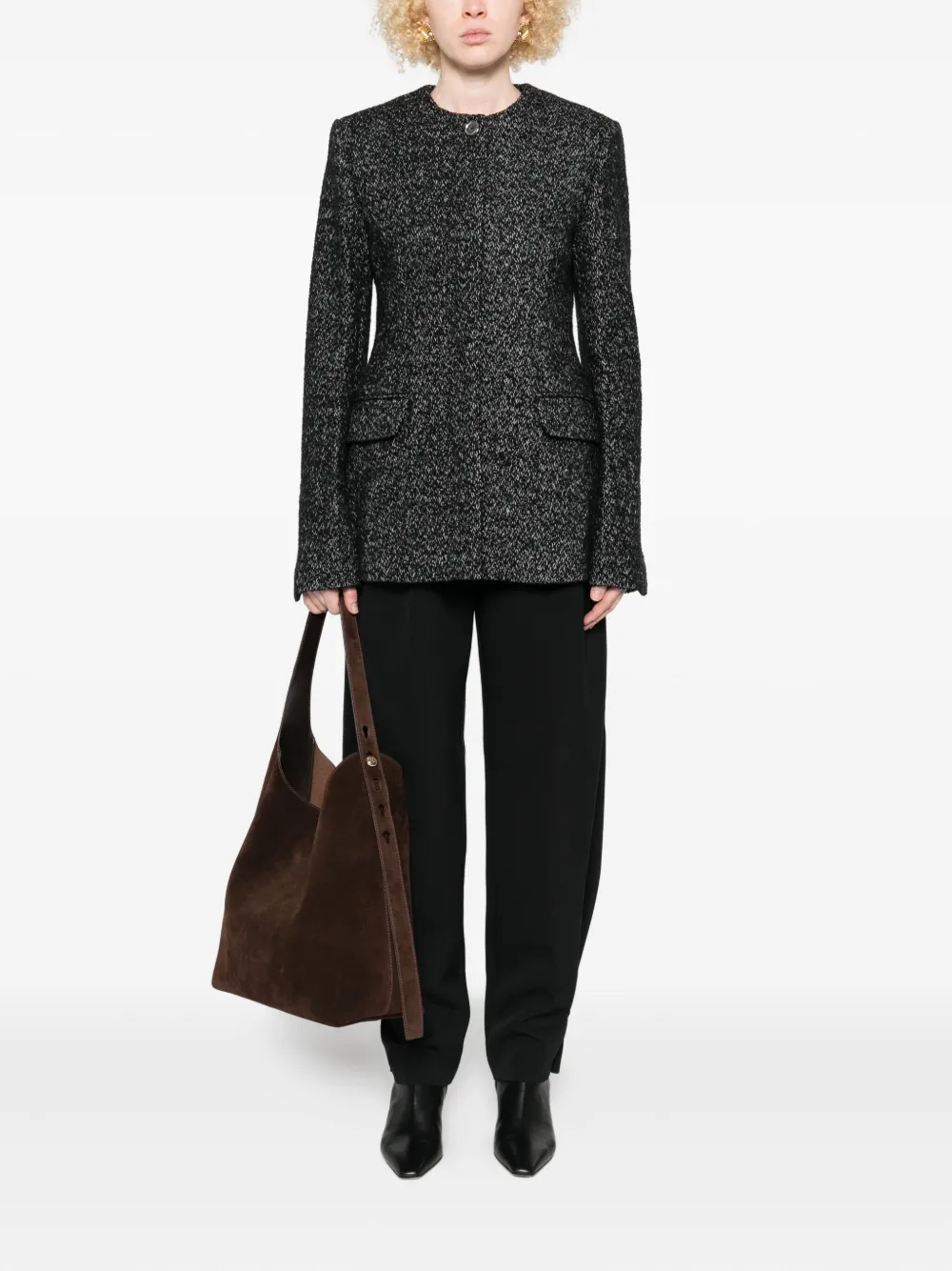 Totême Structured Wool Blazer Featuring Welt Pockets In Black