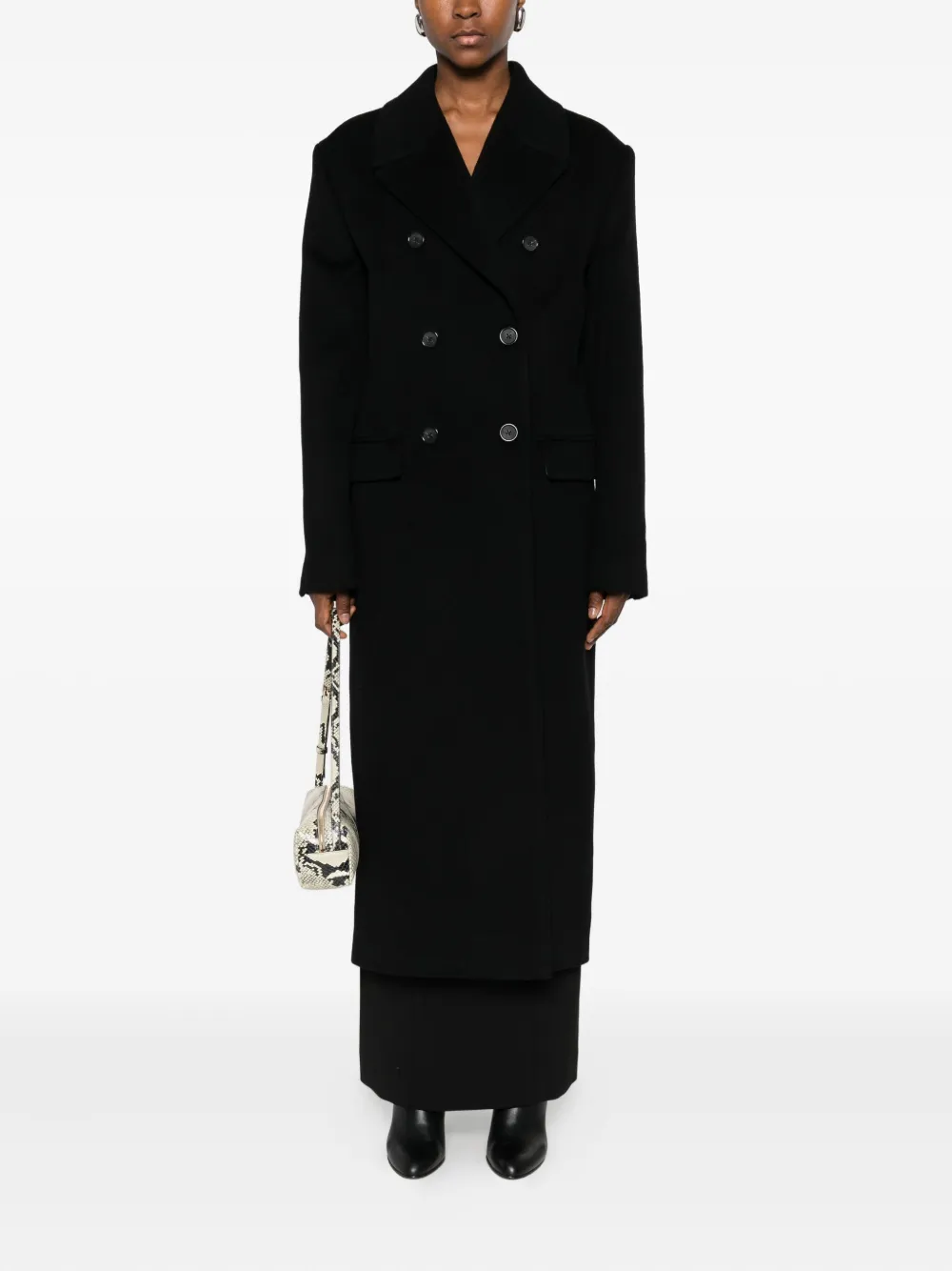 Totême Double-breasted Coat In Black