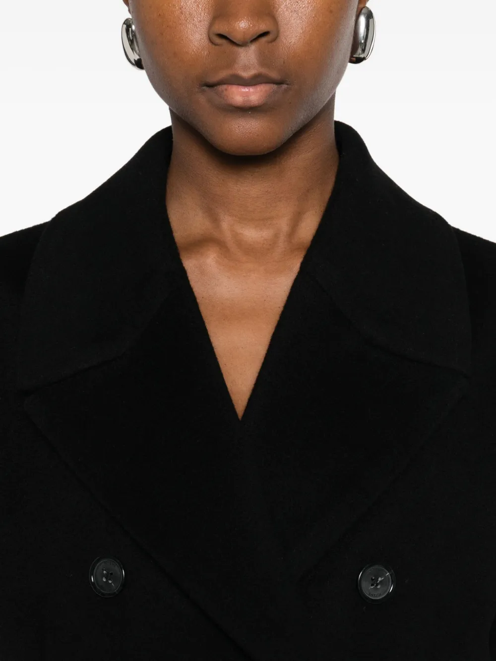 Totême Double-breasted Coat In Black