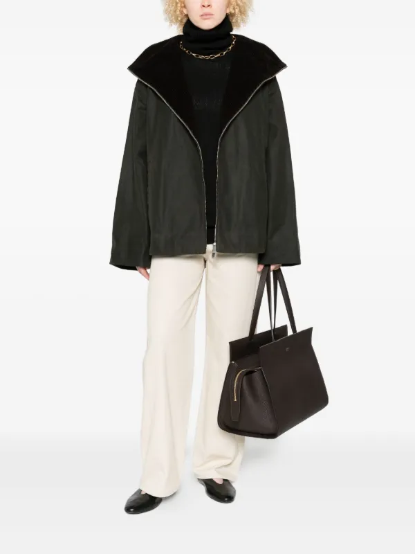 TOTEME 251WRO876LE0107091 関税送料込 TOTEME Zipped corduroy-collar Jacket | Green | FARFETCH