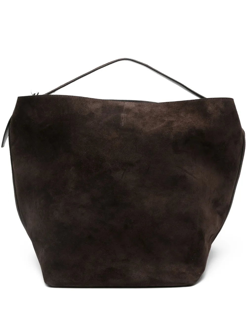 Totême Suede Belted Tote Bag In Brown
