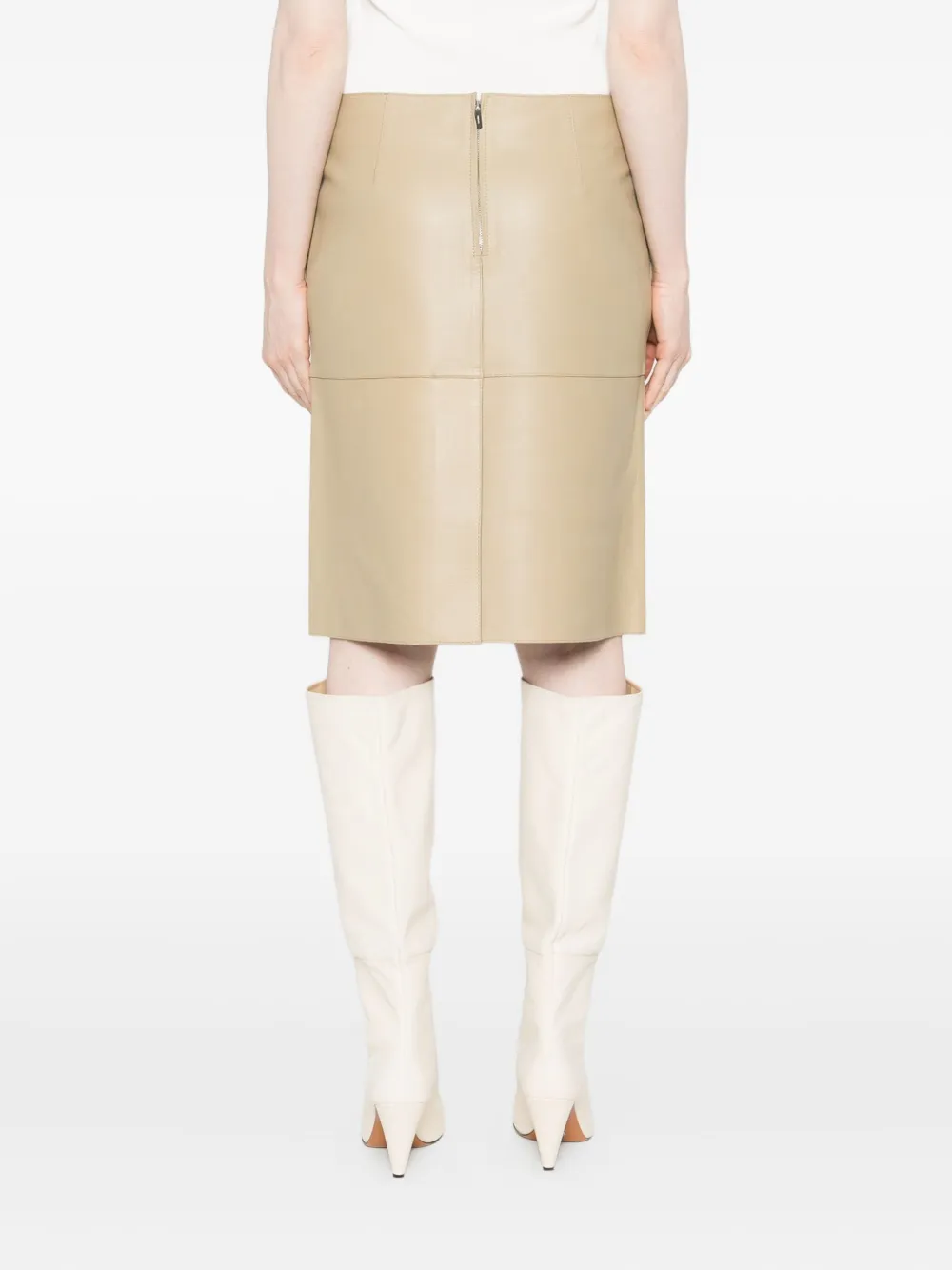 Totême Paneled Leather Skirt In Neutral