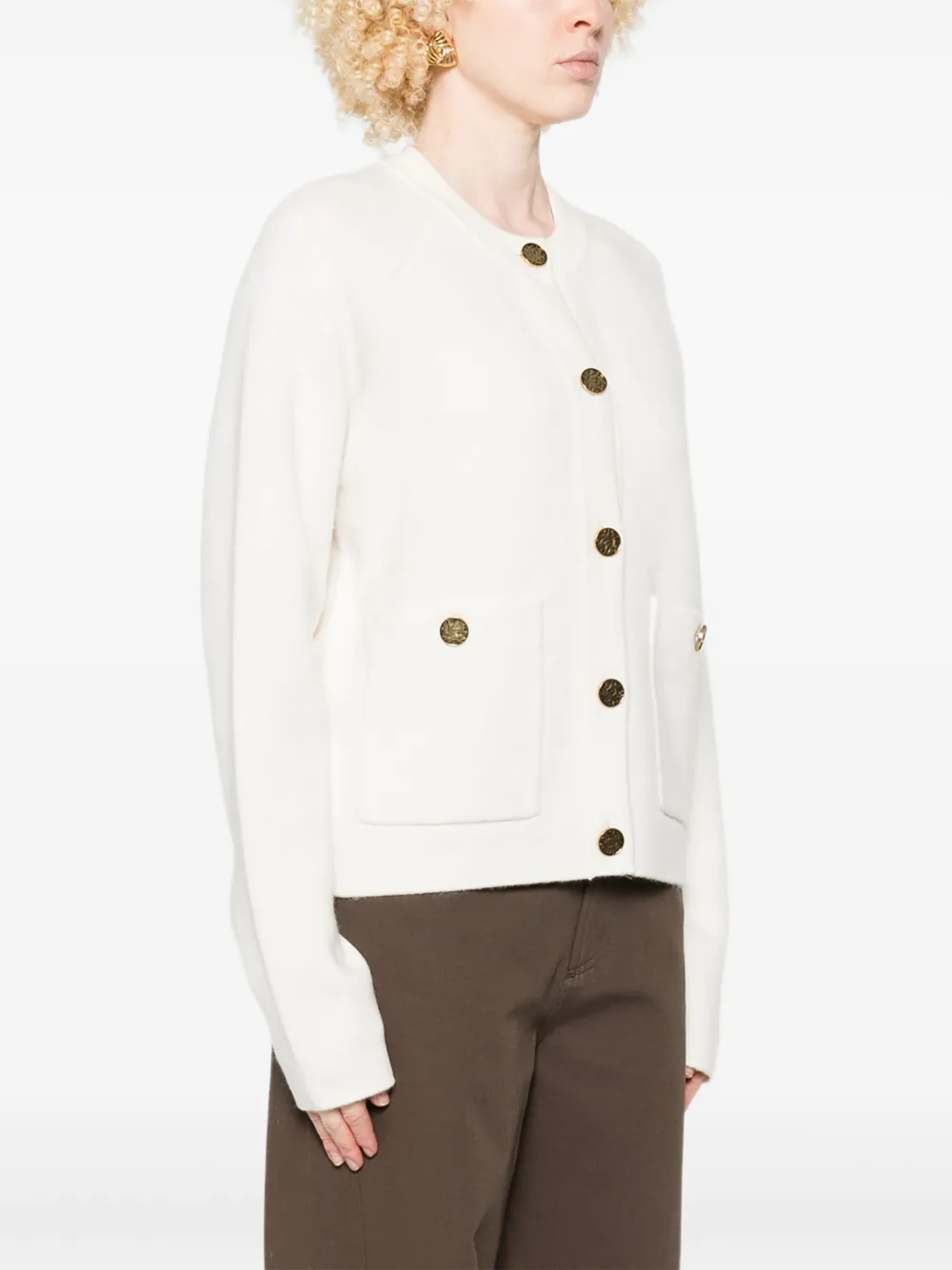 TOTEME Vest met opgestikte zak en knopen Wit