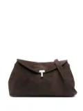 TOTEME T-lock suede clutch - Brown
