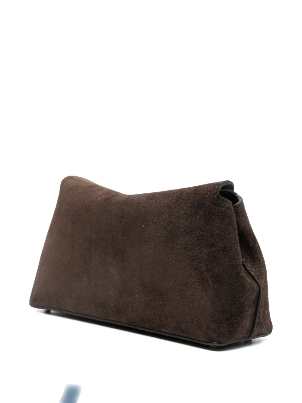 TOTEME Suède clutch met T-slot - Bruin