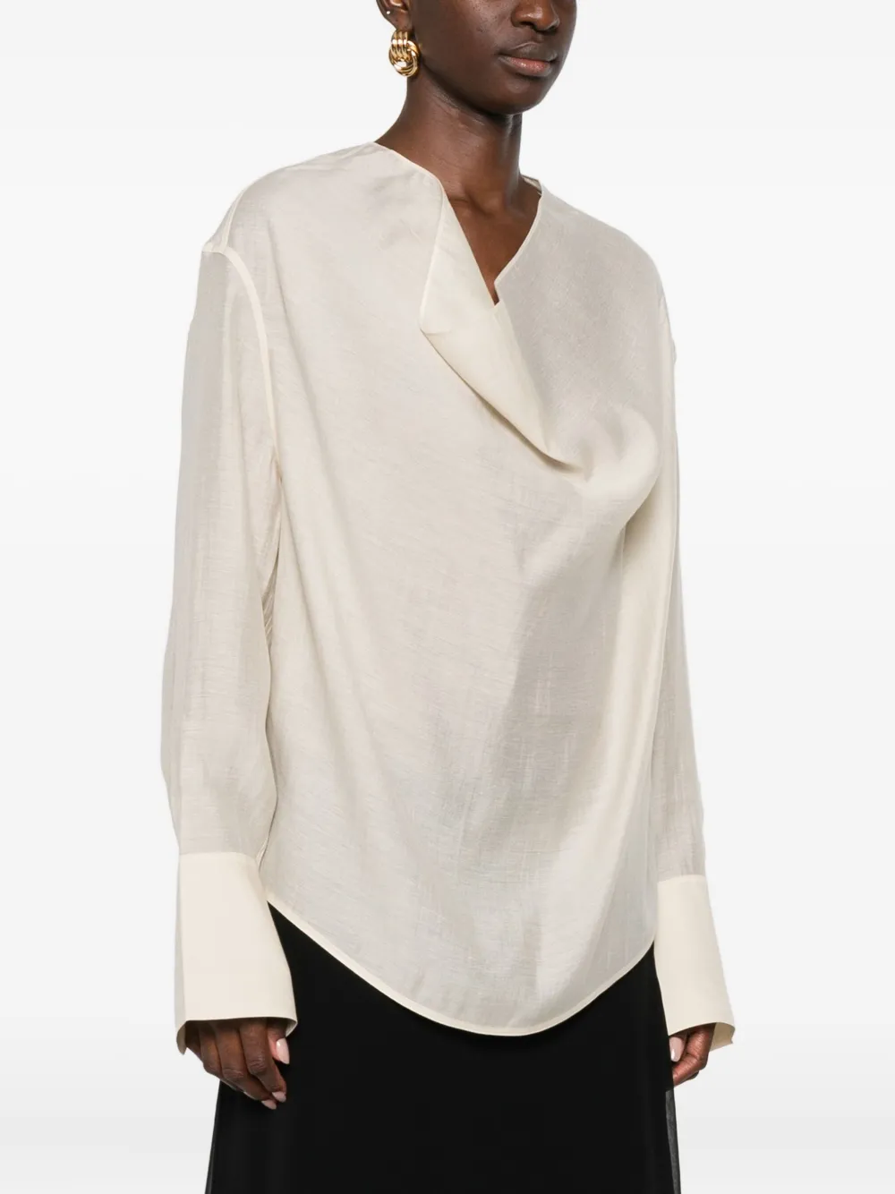 Totême Cowl-neck Blouse In Neutral