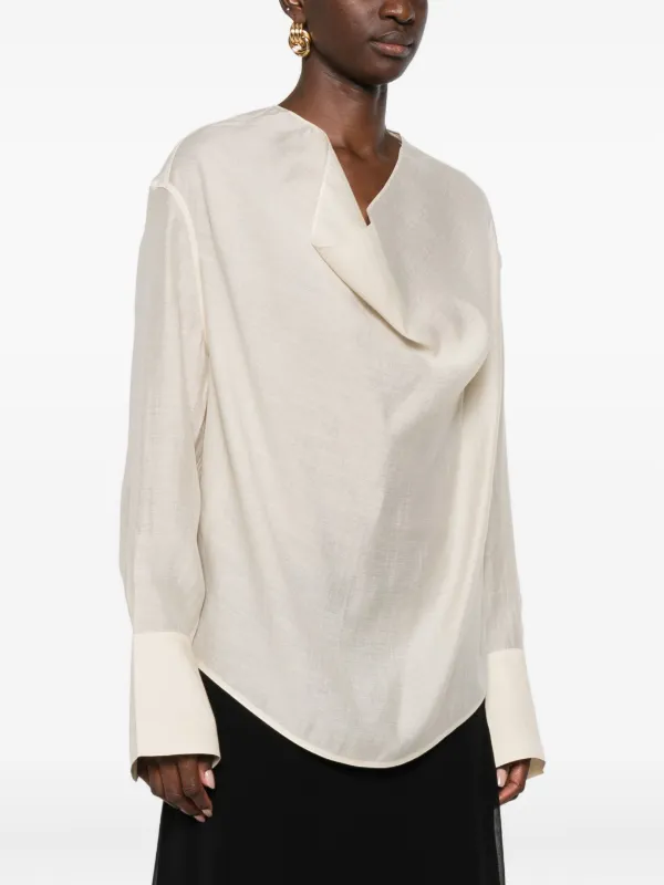TOTEME cowl-neck Blouse | Neutrals | FARFETCH