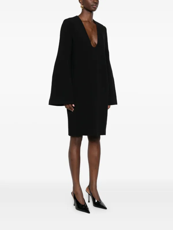TOTEME - Short bell-sleeve dress Black - 30 - Women