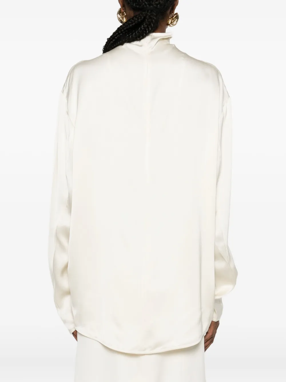Totême High-neck Blouse In Neutral