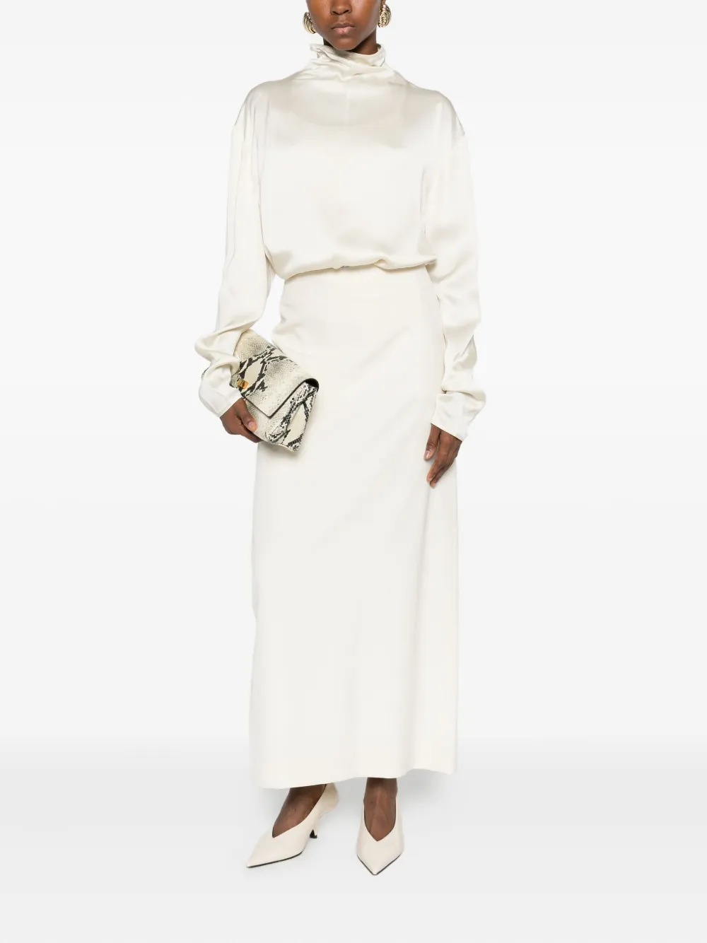 Totême High-neck Blouse In Neutral