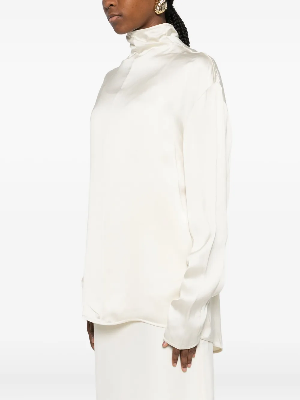 Totême High-neck Blouse In Neutral