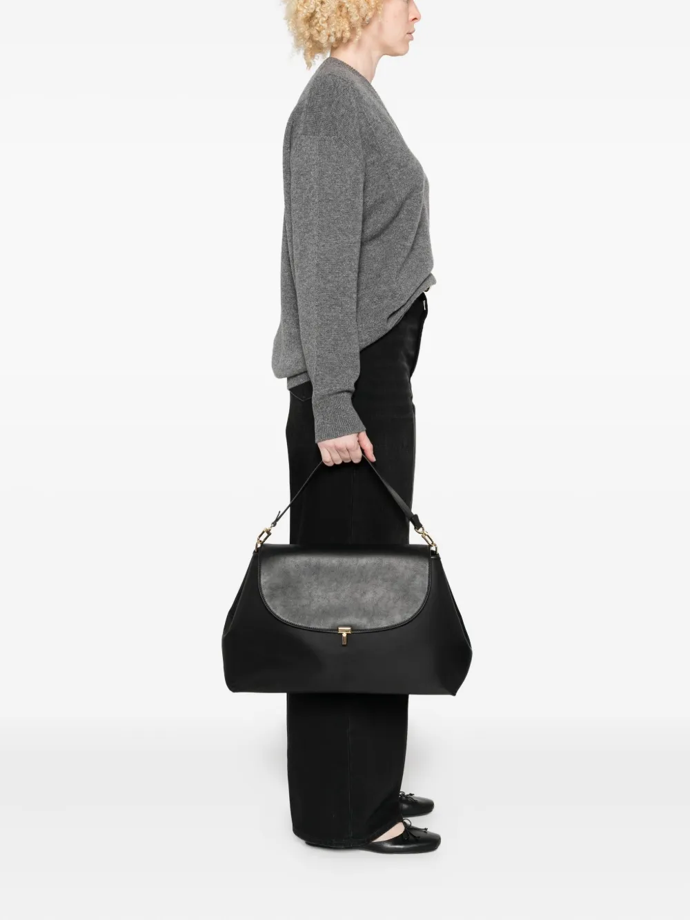 Totême T-lock Satchel Bag In Black