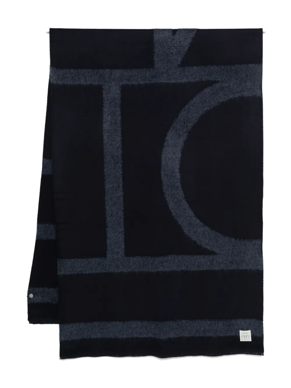 Totême Monogram-print Scarf In Blue