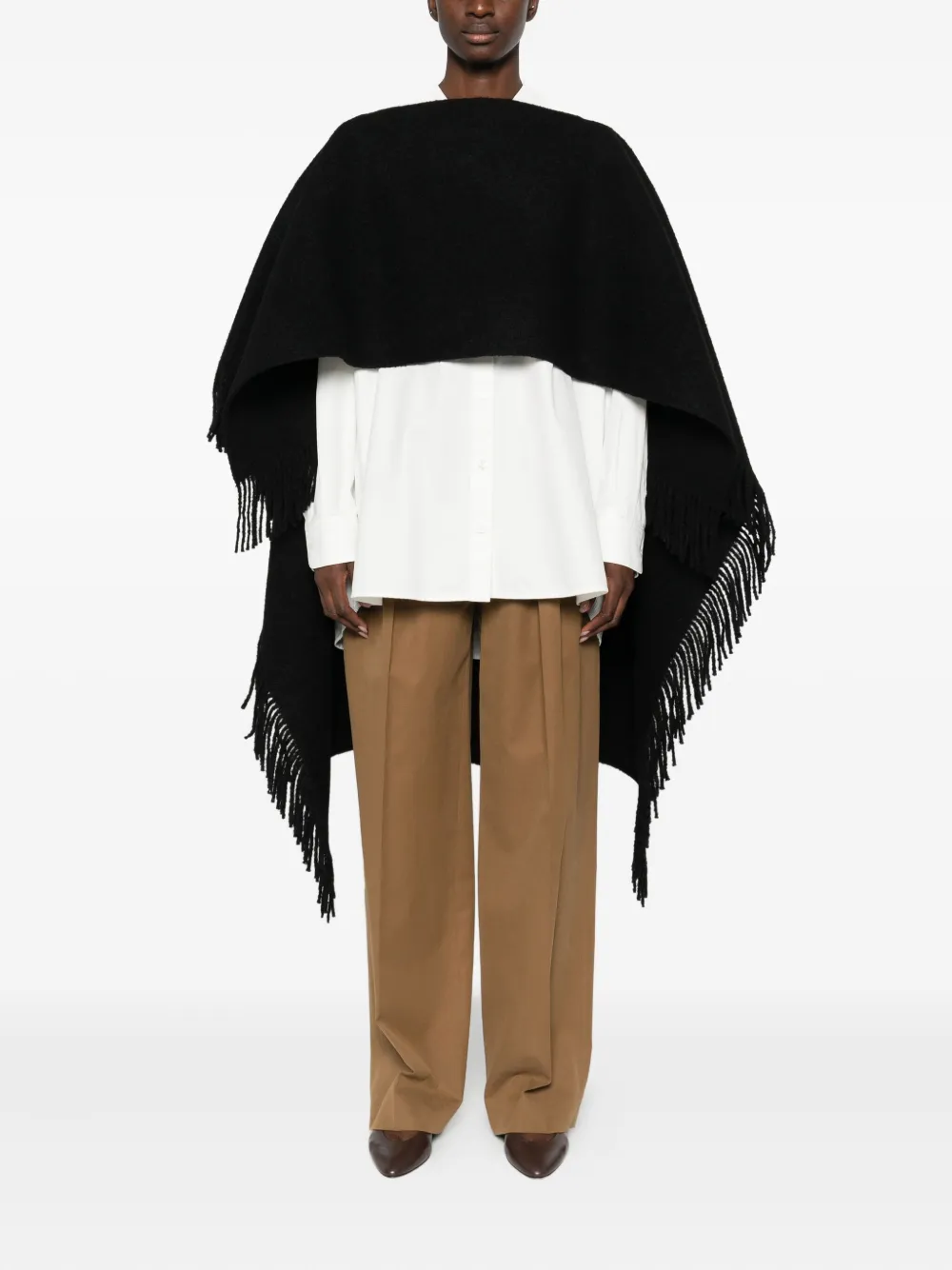 Totême Fringe-detailing Scarf In Black