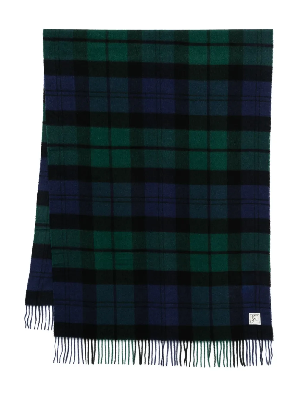Totême Checked Cashmere Scarf In Blue