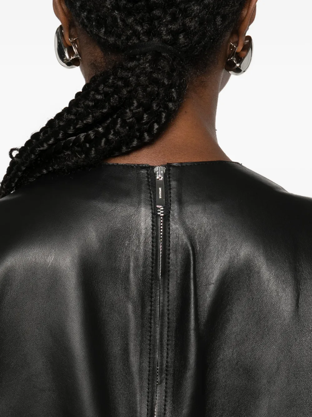 TOTEME Leren midi-jurk Zwart