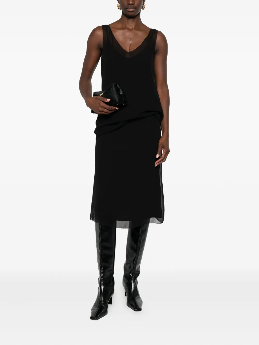 Totême V-neck Slip Top In Black