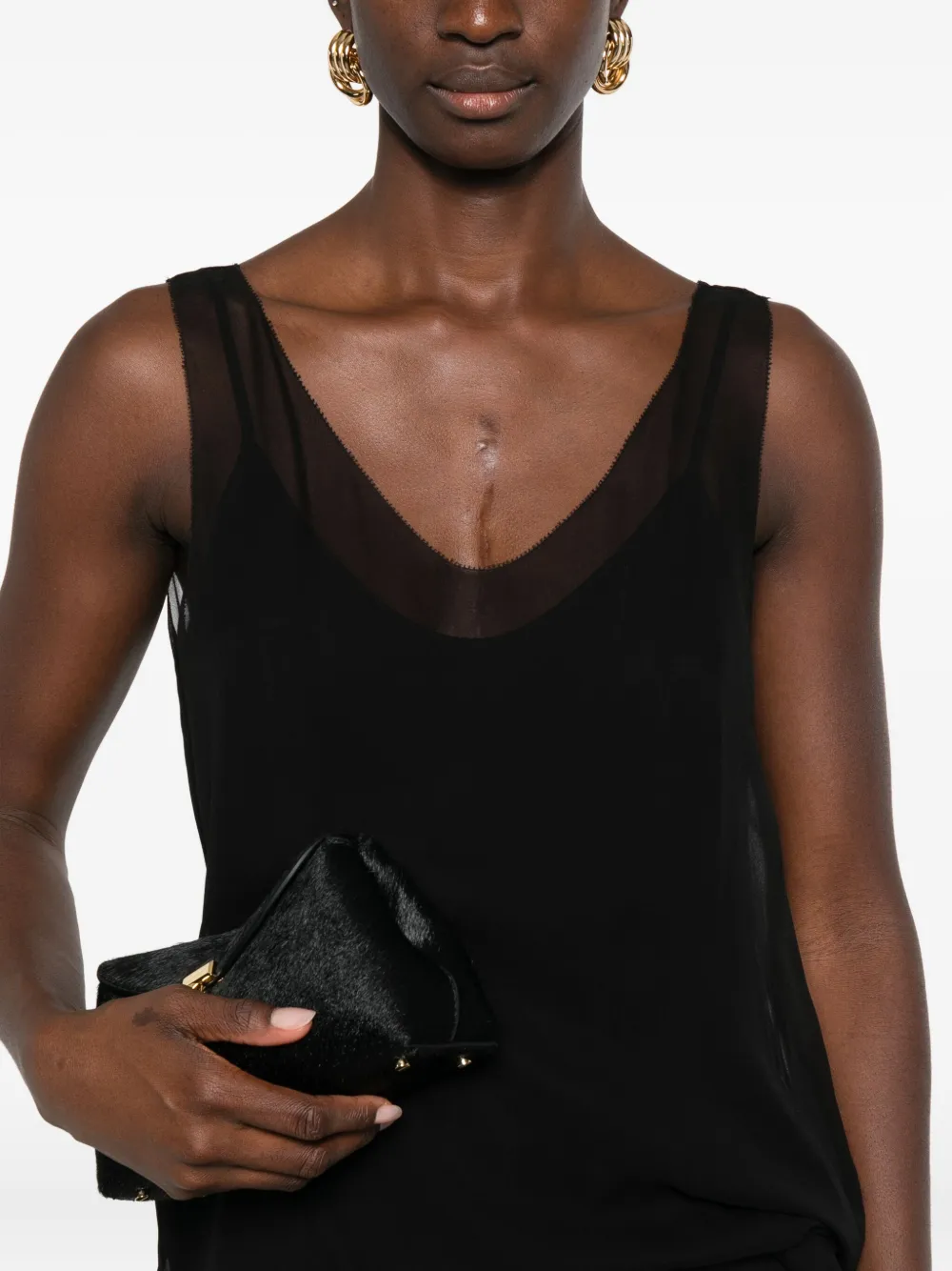 Totême V-neck Slip Top In Black