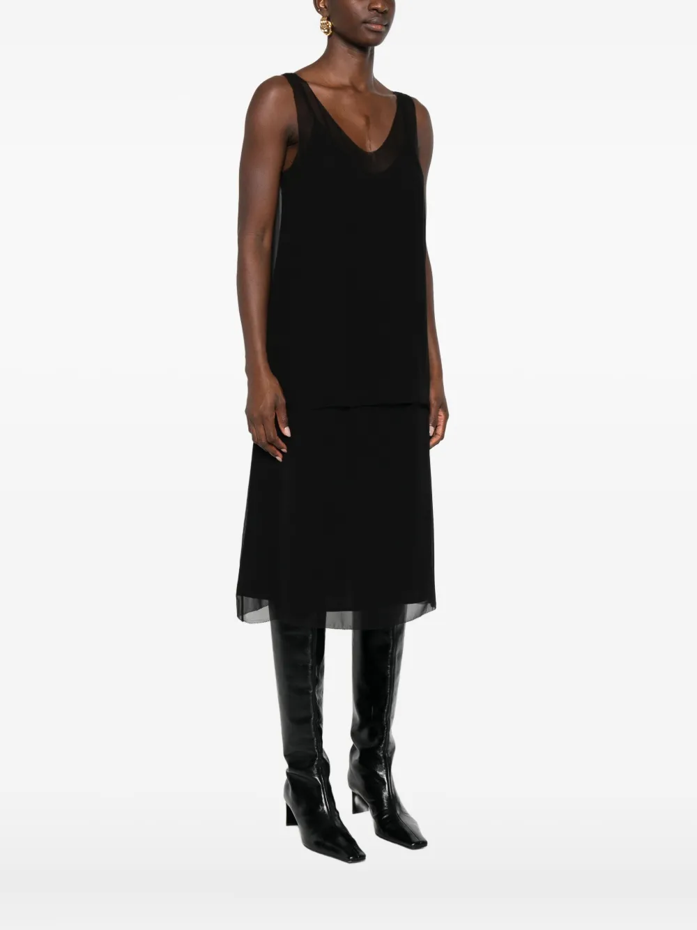 Totême V-neck Slip Top In Black
