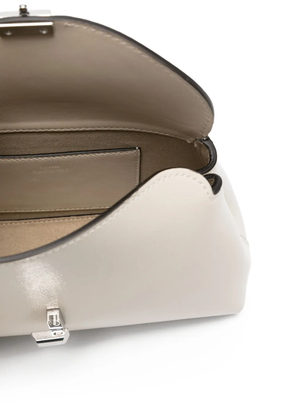 Totême T-lock Naplack Clutch In White