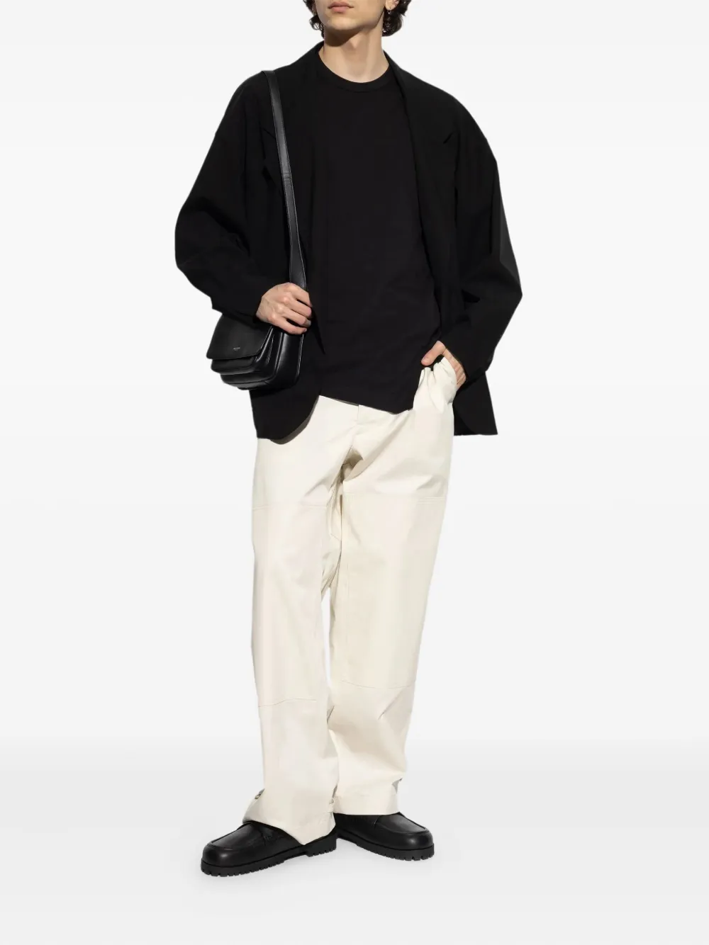 Comme des Garçons Homme asymmetrical side-split T-shirt Zwart