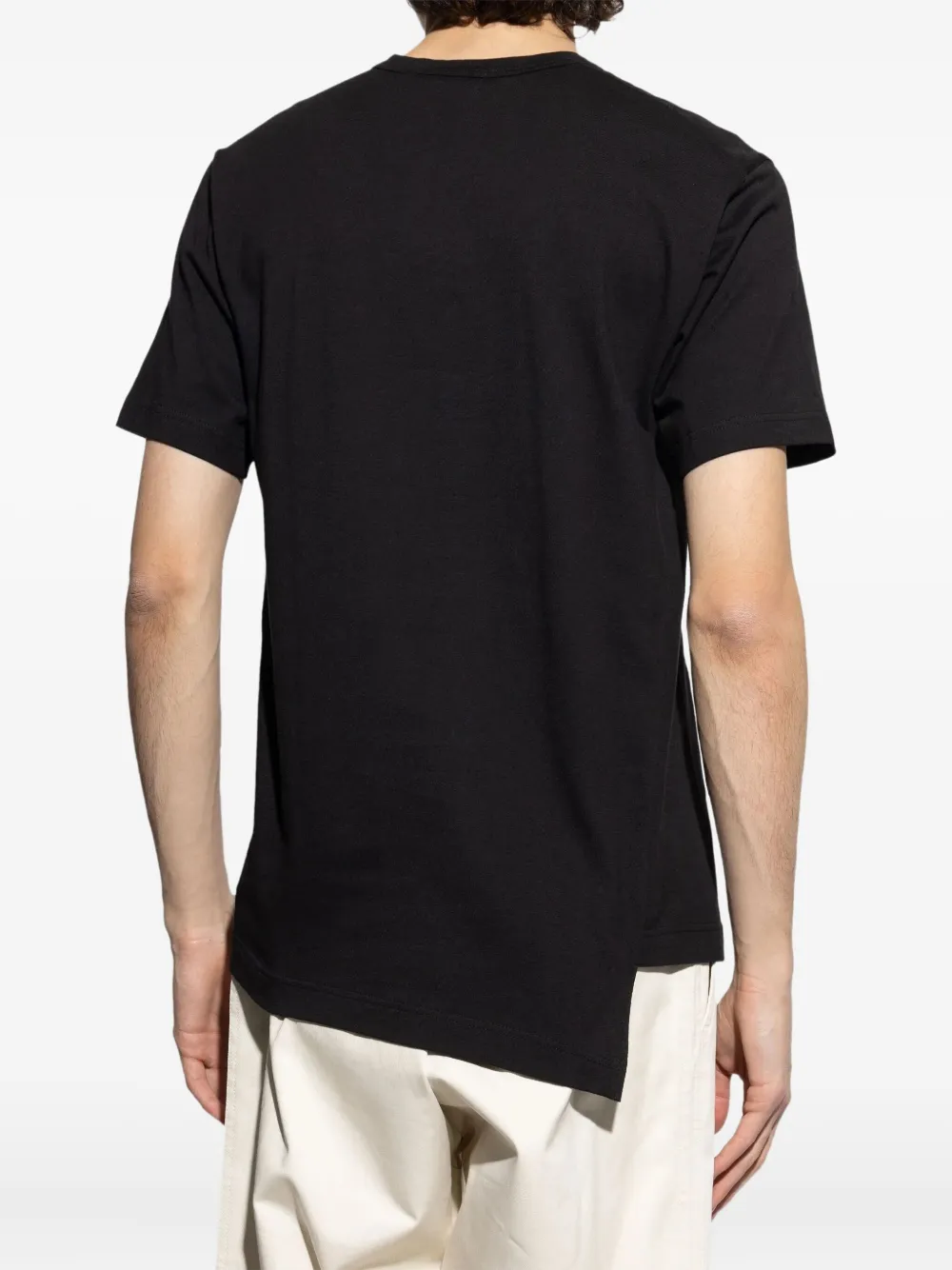 Comme des Garçons Homme asymmetrical side-split T-shirt Zwart