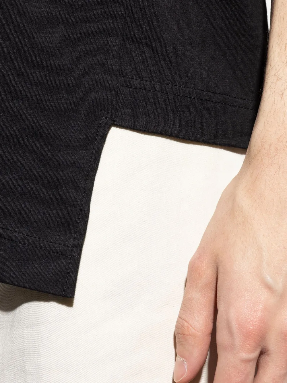 Comme des Garçons Homme asymmetrical side-split T-shirt Zwart