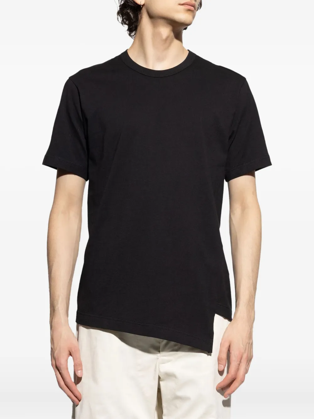 Comme des Garçons Homme asymmetrical side-split T-shirt Zwart