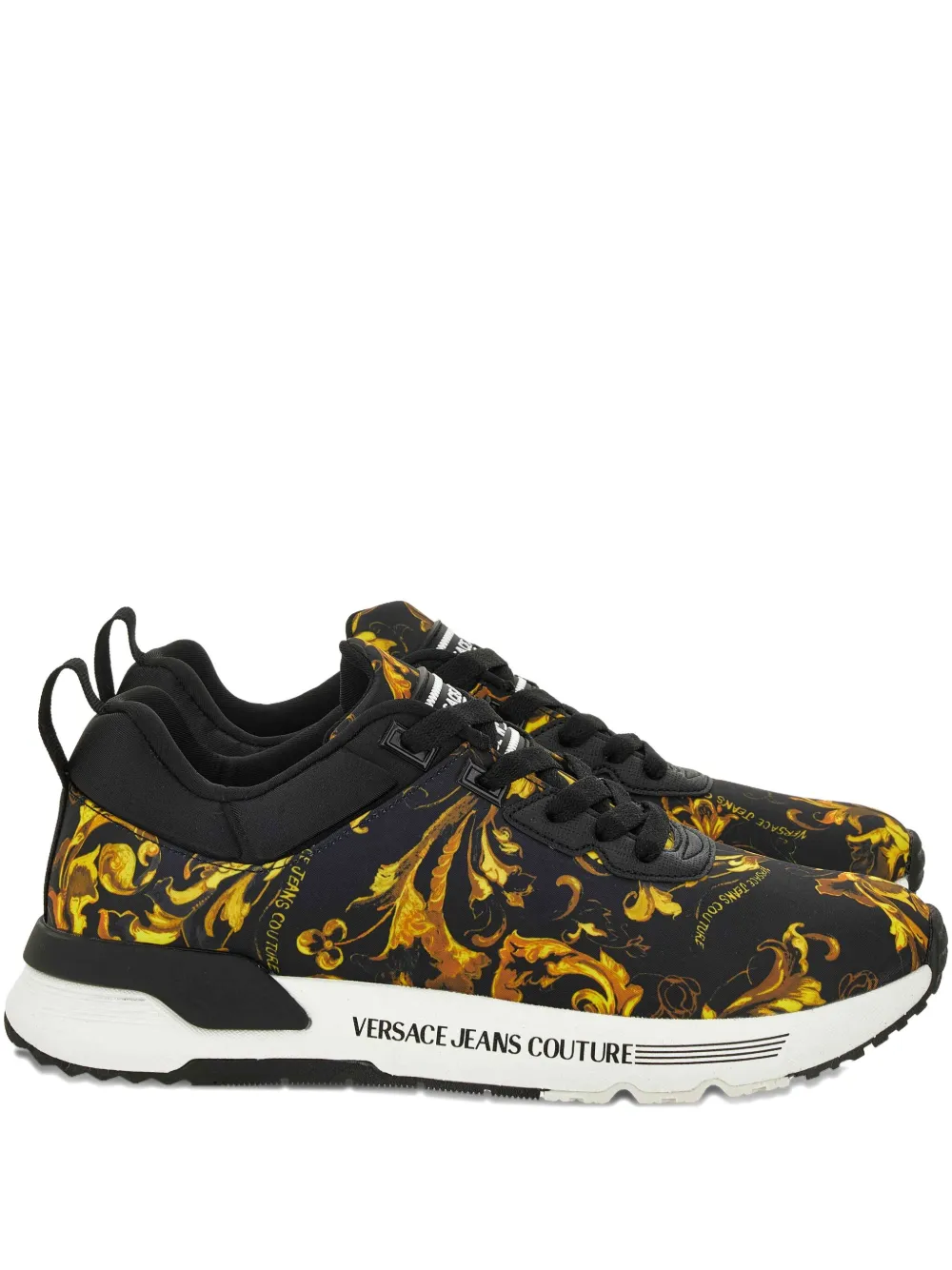 Versace Jeans Couture Baroque-print sneakers Black