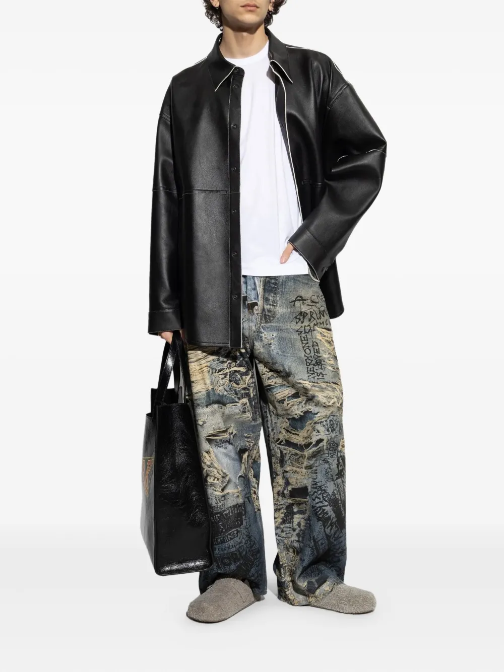 Comme des Garçons Homme asymmetrical hem T-shirt Wit