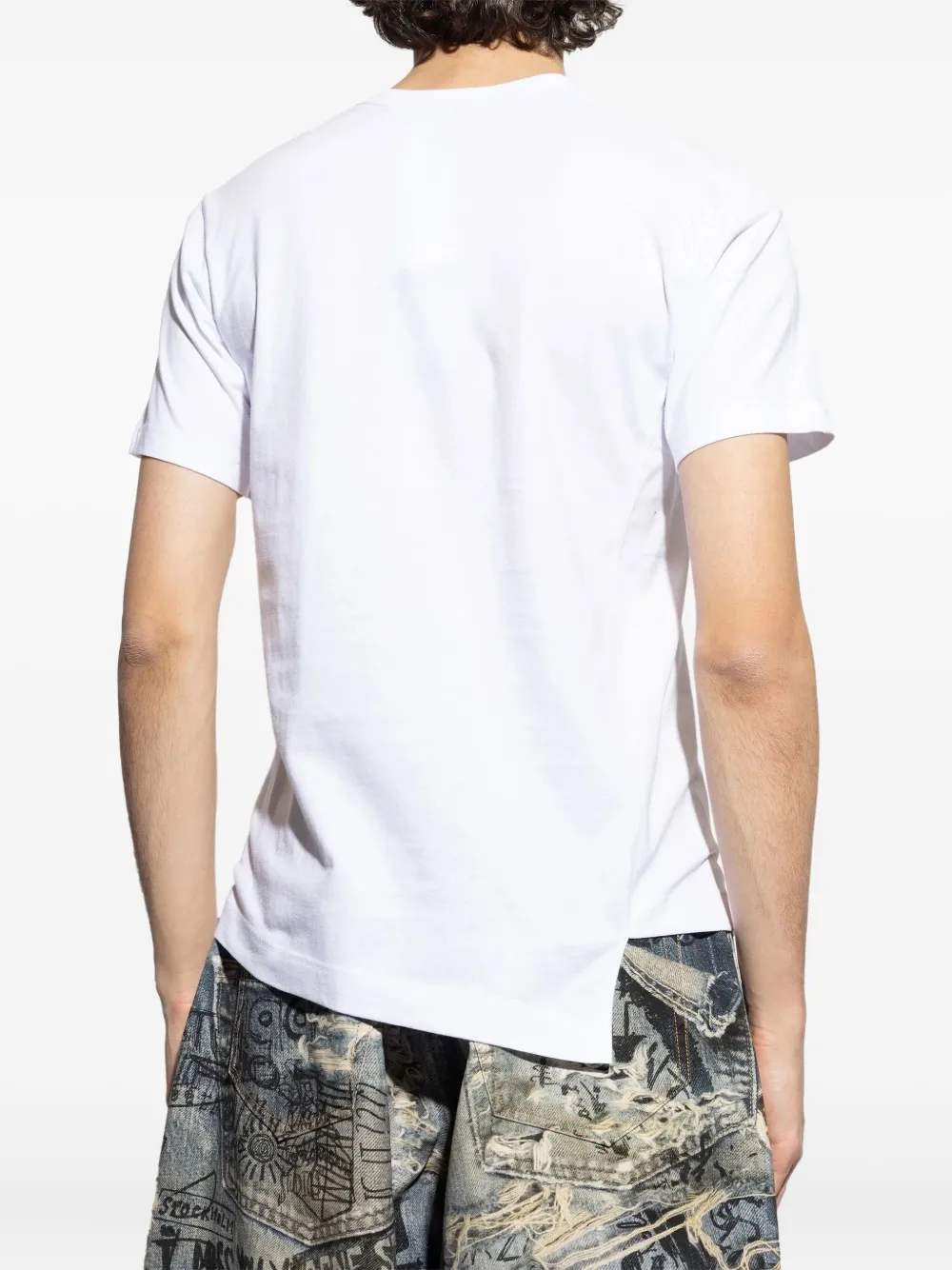 Comme des Garçons Homme asymmetrical hem T-shirt Wit