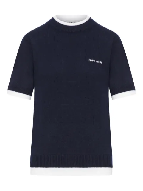 Miu Miu short-sleeved cashmere sweater