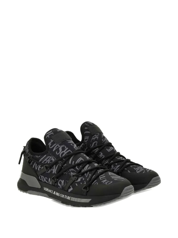 VERSACE ブラック レースアップ スニーカー Versace Jeans Couture レースアップ スニーカー | ブラック | FARFETCH JP