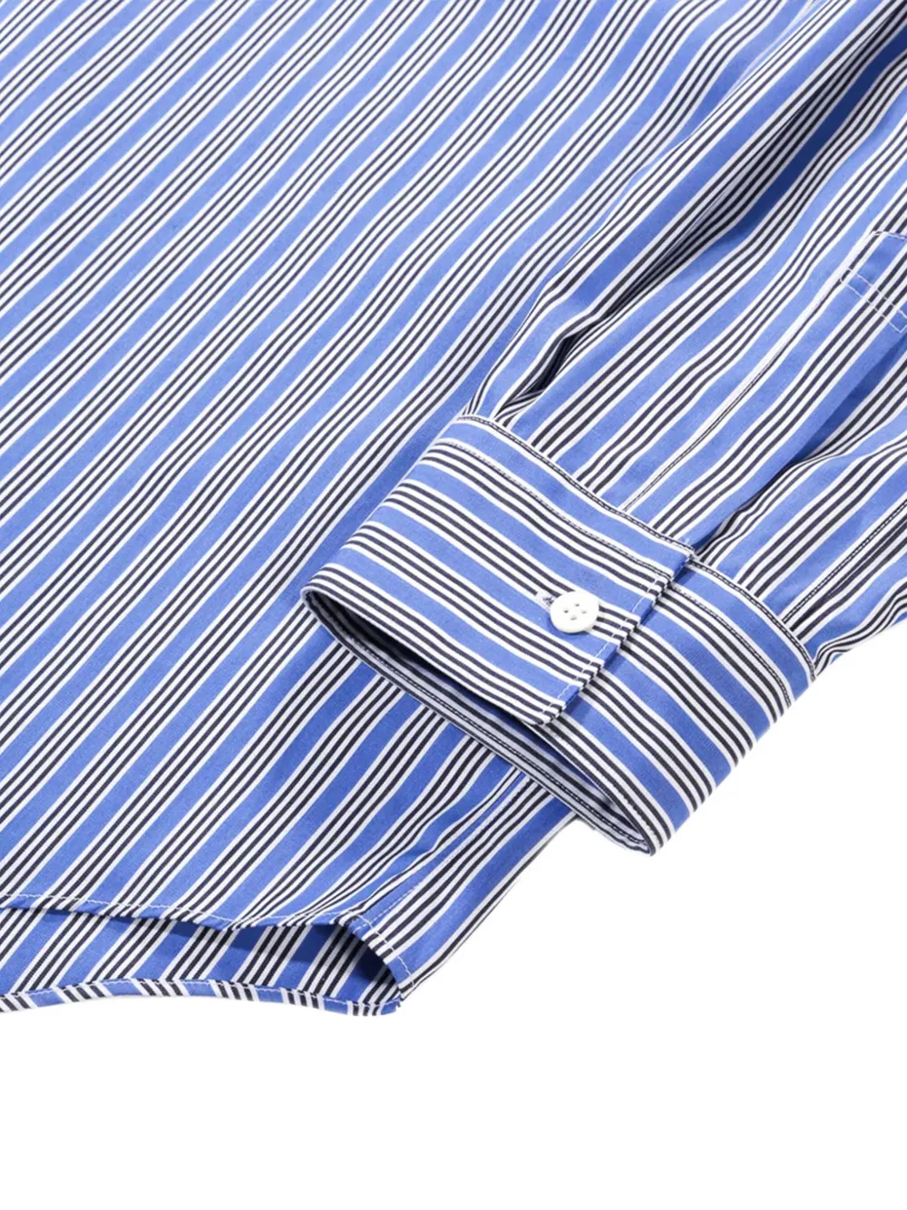 Comme des Garçons Homme striped pocket shirt Blauw