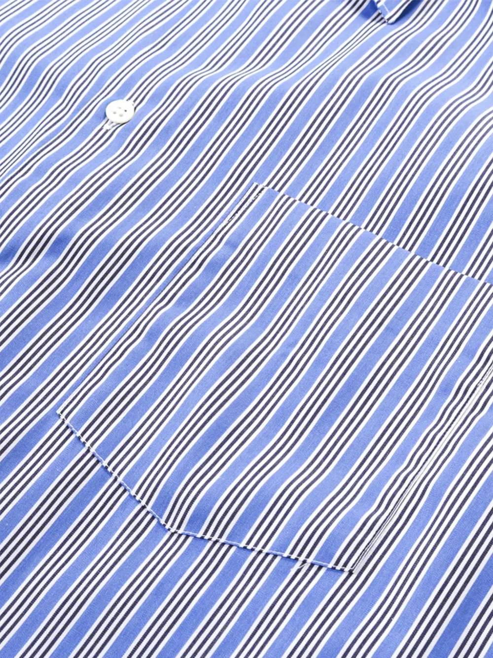 Comme des Garçons Homme striped pocket shirt Blauw