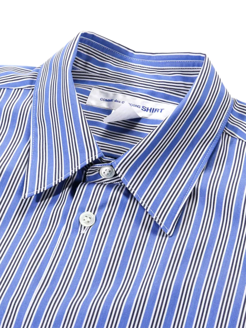 Comme des Garçons Homme striped pocket shirt Blauw