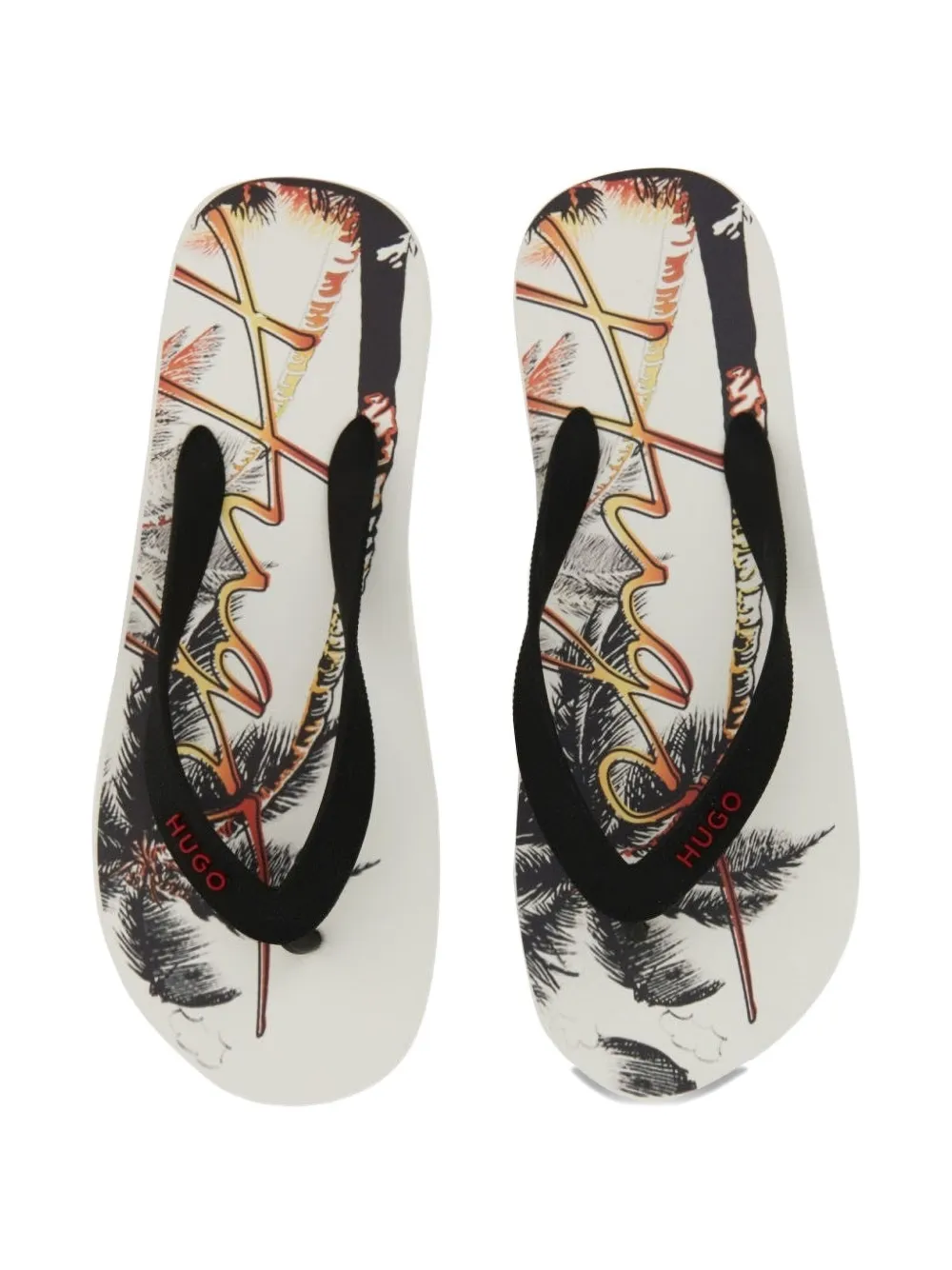 HUGO logo-print flip-flops Wit
