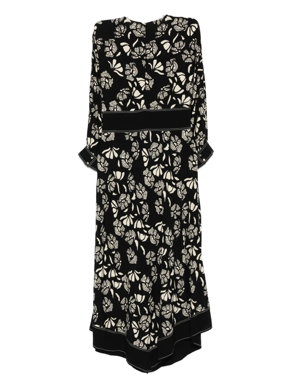 Ba&Sh Midi-jurk met bloemenprint Zwart