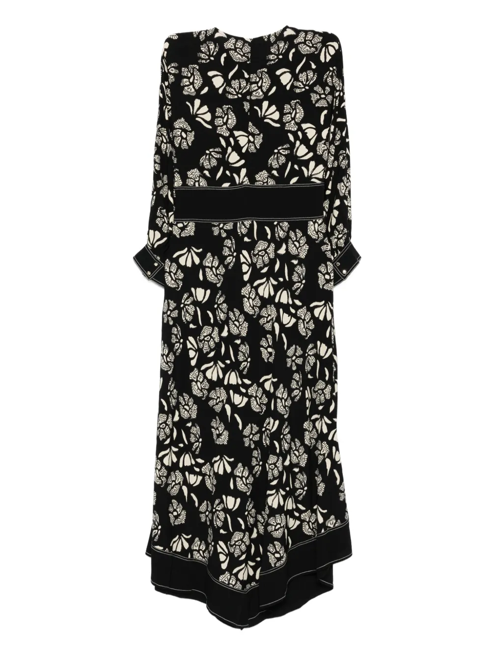 Ba&Sh Midi-jurk met bloemenprint - Zwart