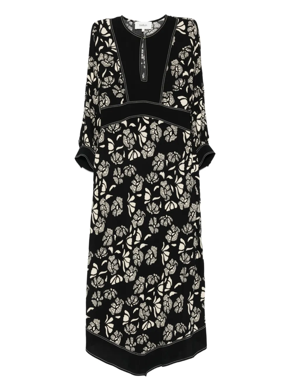 Ba&Sh floral-print midi dress Zwart
