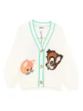Molo animal-embroidered cardigan - Neutrals