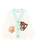 Molo animal-embroidered cardigan - Neutrals